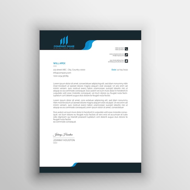 Plantilla de papel de carta para empresas modernas