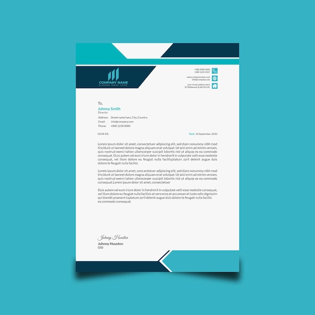 Plantilla de papel de carta para empresas modernas