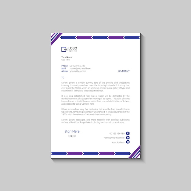 plantilla de papel de carta moderna