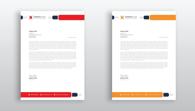 plantilla de papel de carta de negocios creativa y moderna