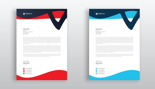 plantilla de papel de carta de negocios creativa y moderna