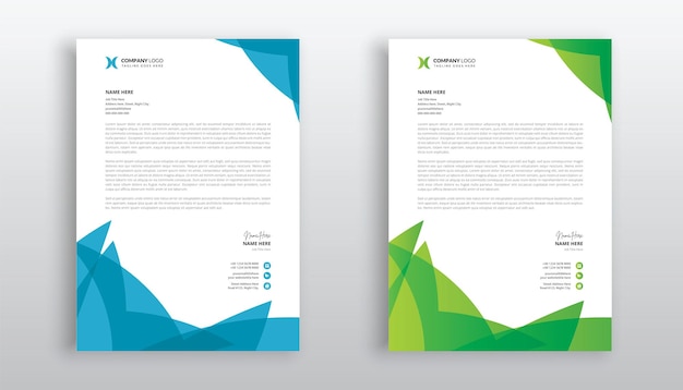 plantilla de papel de carta de negocios creativa y moderna
