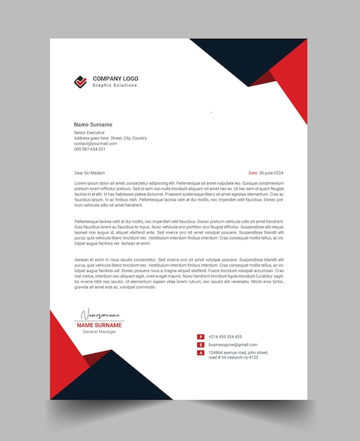 plantilla de papel de carta para negocios y empresas modernas