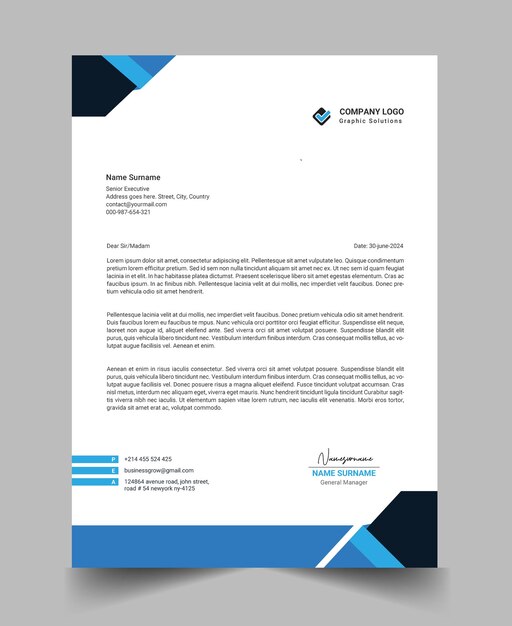 plantilla de papel de carta para negocios y empresas modernas
