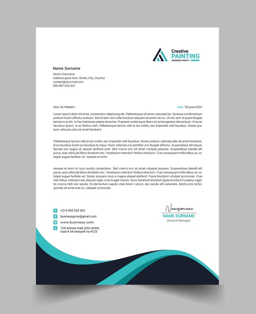 plantilla de papel de carta para negocios y empresas modernas