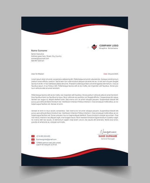 plantilla de papel de carta para negocios y empresas modernas