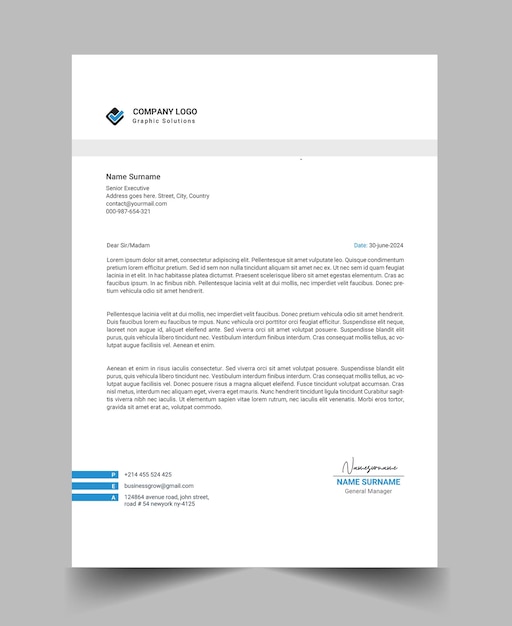 plantilla de papel de carta para negocios y empresas modernas