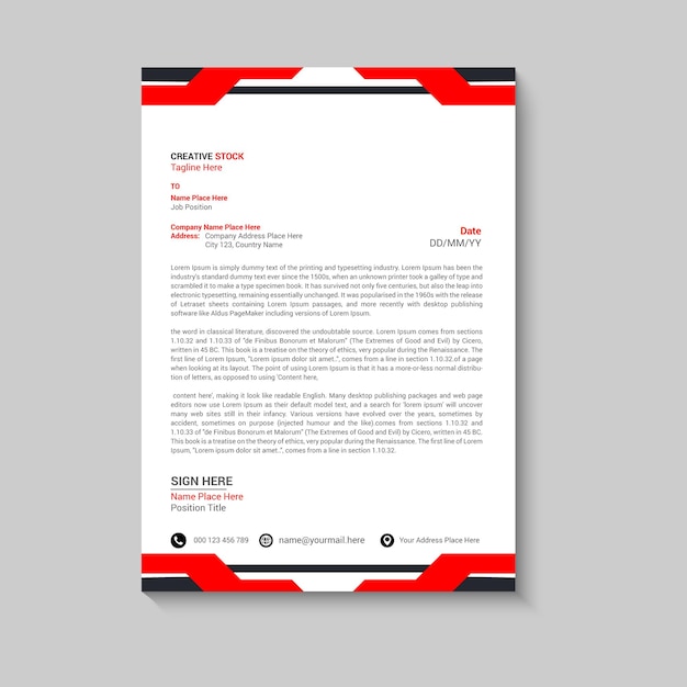 plantilla de papel de carta para negocios y empresas modernas