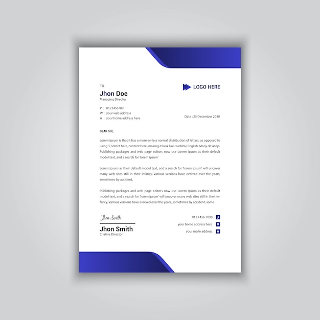 plantilla de papel de carta para negocios y empresas modernas