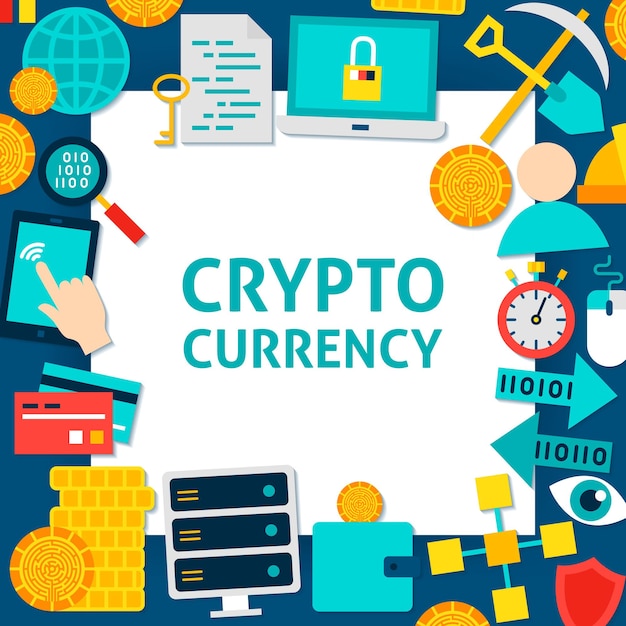 Plantilla de papel de criptomonedas. Concepto de negocio de estilo plano de ilustración vectorial.