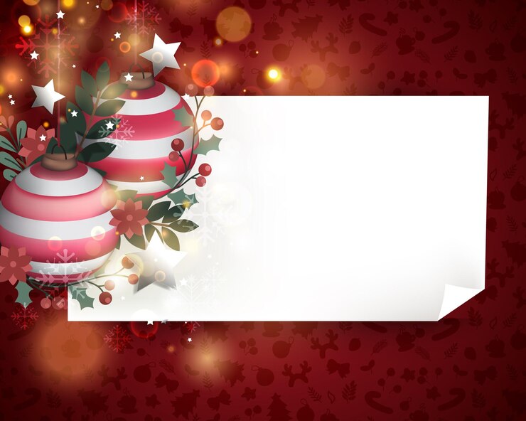Vector plantilla de papel y fondo de navidad