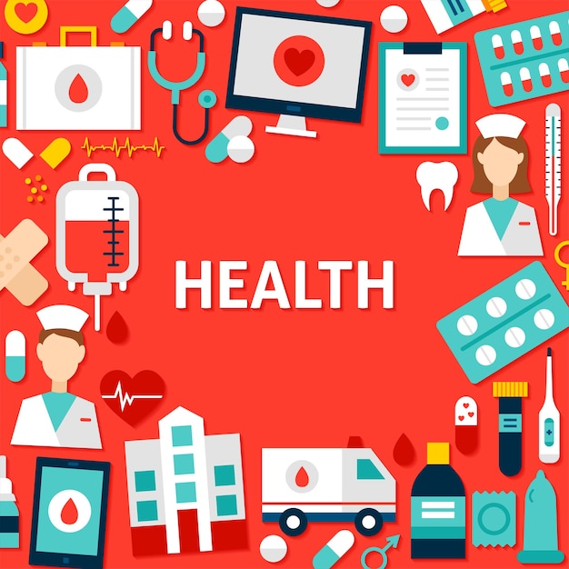 Plantilla de papel de salud. Concepto de negocio de estilo plano de ilustración vectorial.
