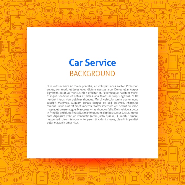 Plantilla de papel de servicio de coche. ilustración de vector de diseño de esquema.