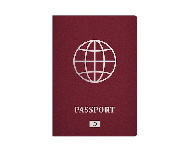 plantilla de pasaporte electrónico realista pasaporte internacional con cubierta roja