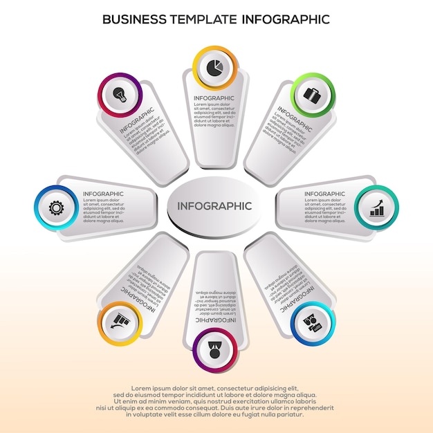 Plantilla de pasos de infografía degradada Vector Premium