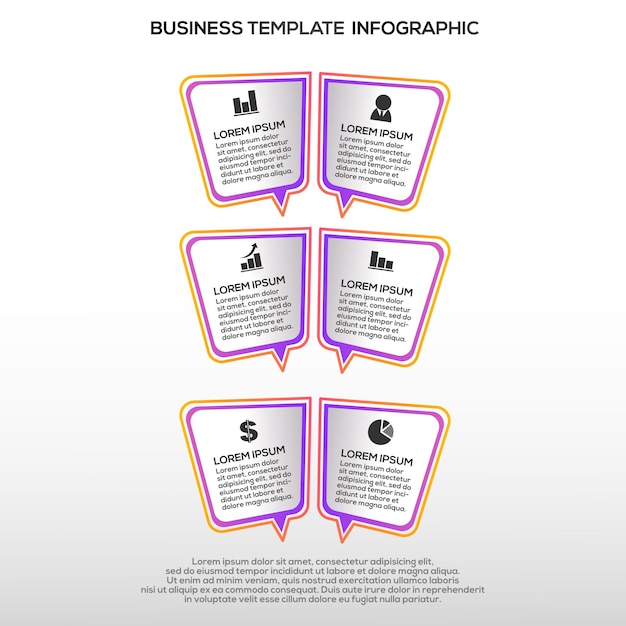 Plantilla de pasos de infografía degradada vector premium