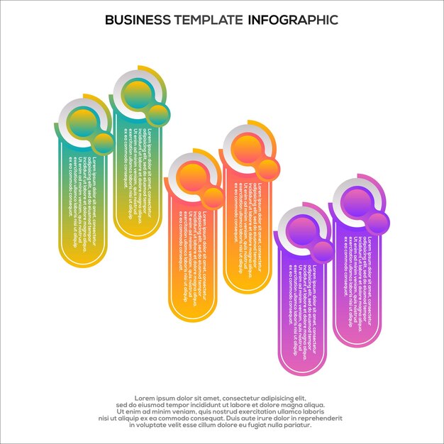 Plantilla de pasos de infografía degradada Vector Premium