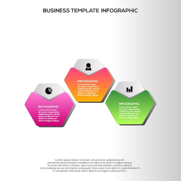 Plantilla de pasos de infografía degradada Vector Premium