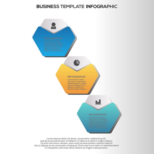 Plantilla de pasos de infografía degradada Vector Premium