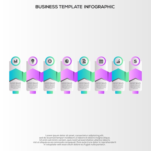 Plantilla de pasos de infografía degradada Vector Premium