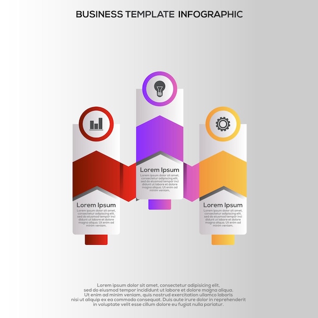 Plantilla de pasos de infografía degradada Vector Premium