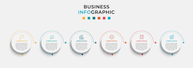 Plantilla de pasos o opciones de infografía empresarial