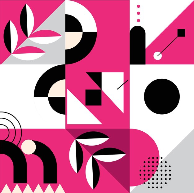 Plantilla de patrón abstracto formas geométricas planas diseño retro