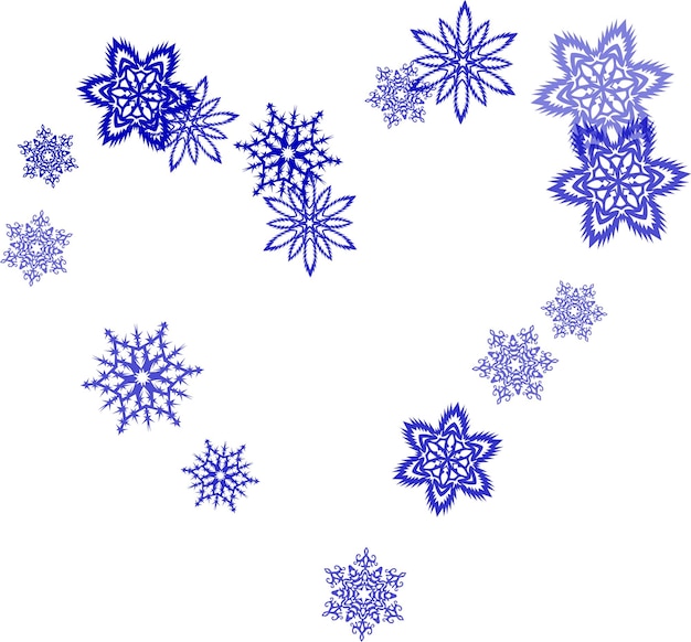 Vector plantilla de patrón de borde de tarjeta de año nuevo con elementos de copo de nieve simples aislados