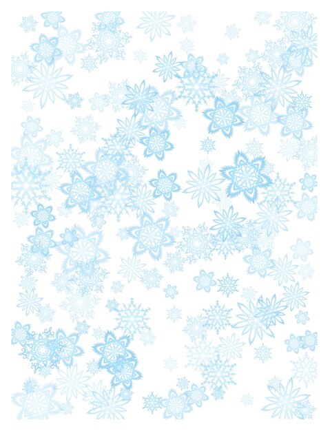plantilla de patrón de borde de tarjeta de Año Nuevo con elementos de copo de nieve simples aislados