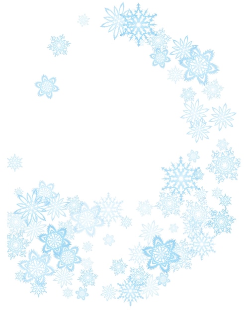 Plantilla de patrón de borde de tarjeta de año nuevo con elementos de copo de nieve simples aislados