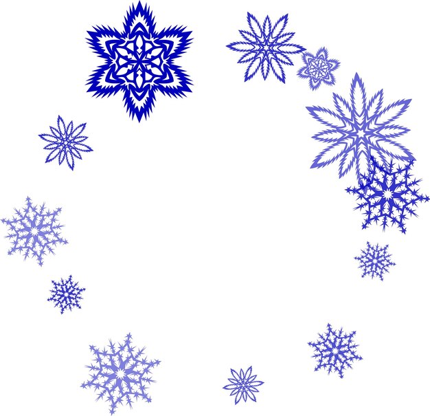 Plantilla de patrón de borde de tarjeta de año nuevo con elementos de copo de nieve simples aislados