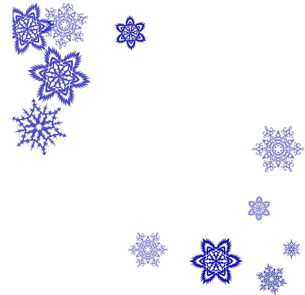 Plantilla de patrón de borde de tarjeta de año nuevo con elementos de copo de nieve simples aislados