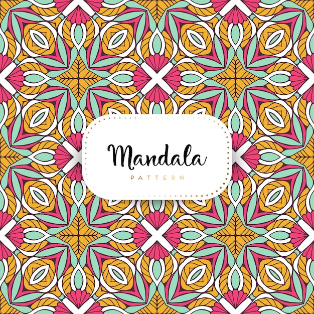 Plantilla de patrón de mandala ornamental de lujo