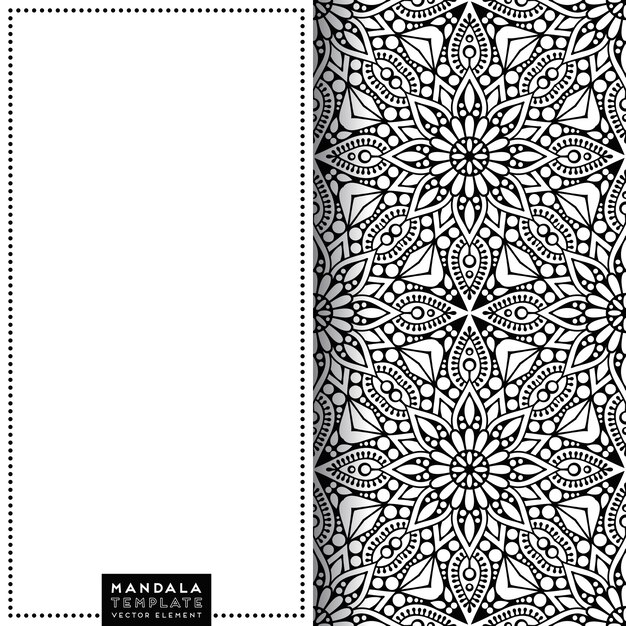 Plantilla de patrón de mandala ornamental