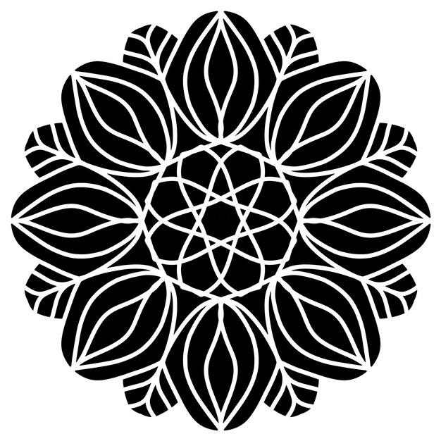 Plantilla de patrón de mandala ornamento floral abstracto