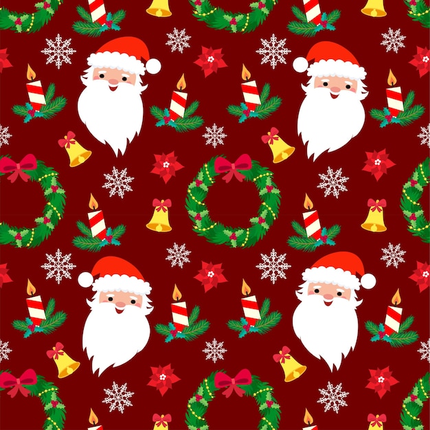 plantilla de patrón de navidad perfecta en estilo de dibujos animados