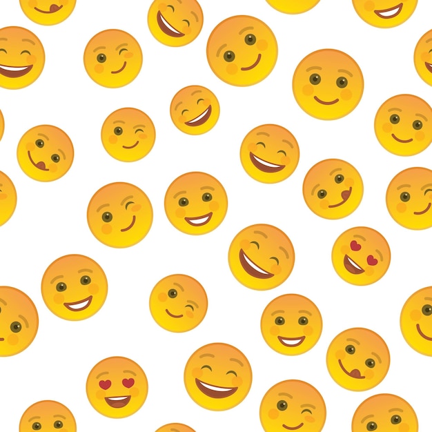 Plantilla de patrones sin fisuras de divertidos emoticonos