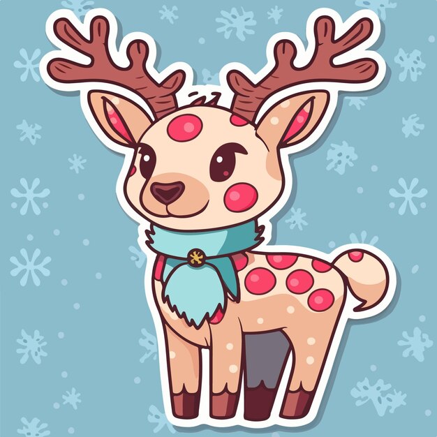 Plantilla de pegatina con ciervos navideños pegatinas de personajes de renos navideños Vacaciones de invierno