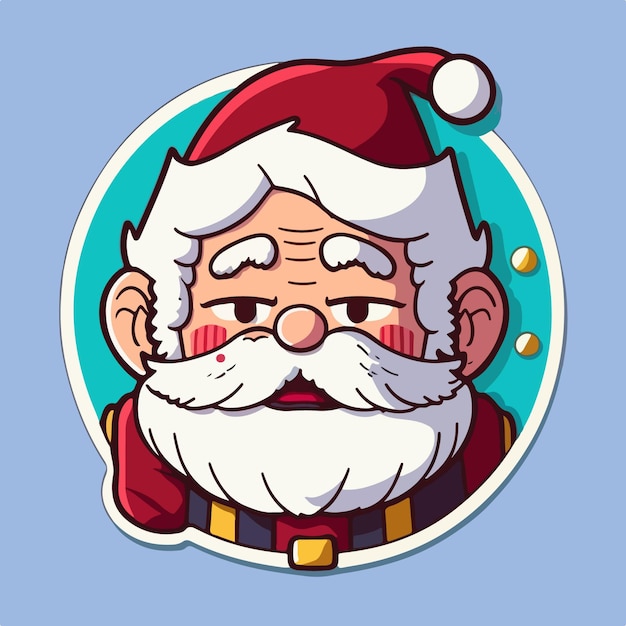 Plantilla de pegatina con navidad santa navidad triste santa pegatinas decoración vacaciones de invierno