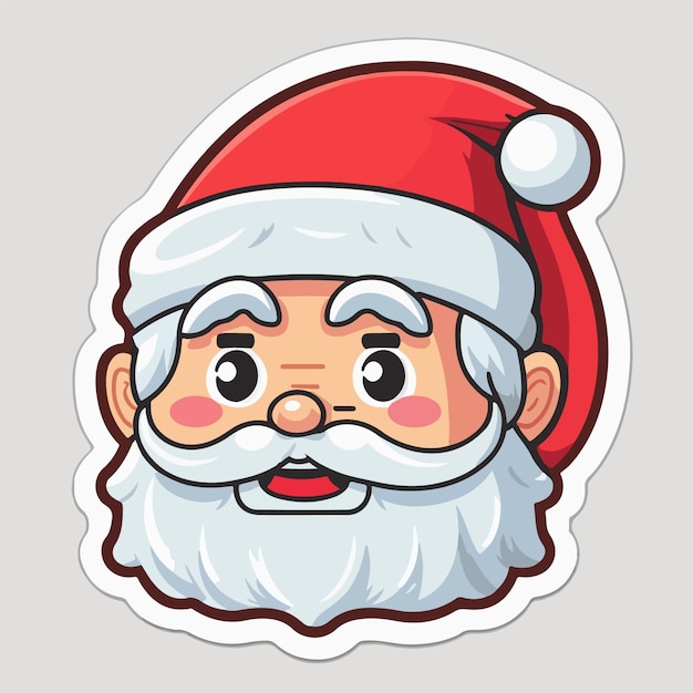 Plantilla de pegatina con Papá Noel navidad sorprendido Pegatinas de Papá Noel imprimir vacaciones de Año Nuevo
