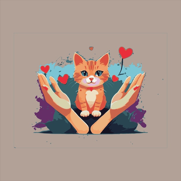 Vector una plantilla de pegatina de un personaje de dibujos animados de gato