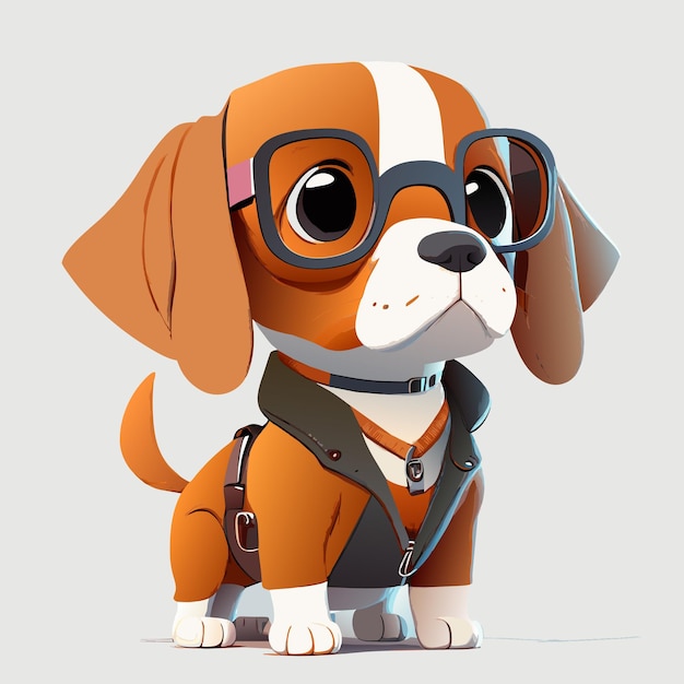 Vector plantilla de pegatina de personaje de dibujos animados de perro