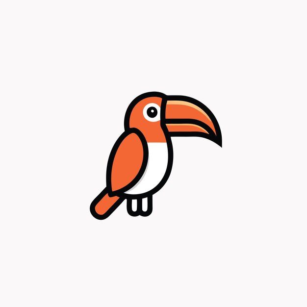 Una plantilla de pegatina del personaje de dibujos animados de tucán.