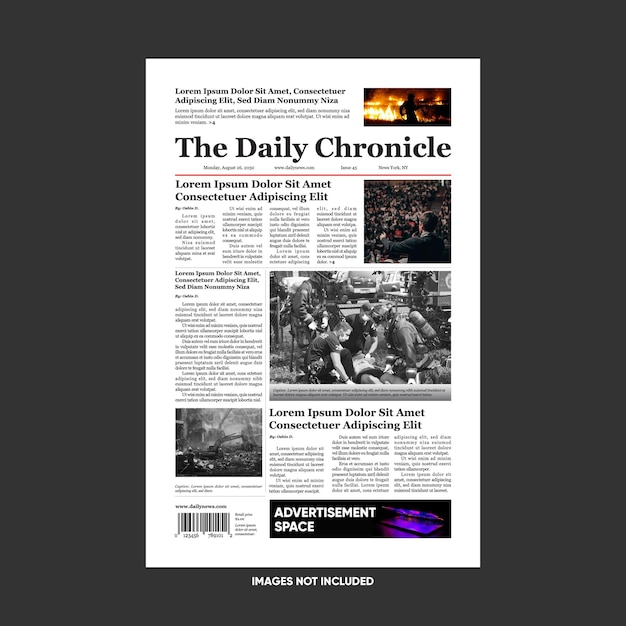 plantilla de periódico tabloide minimalista