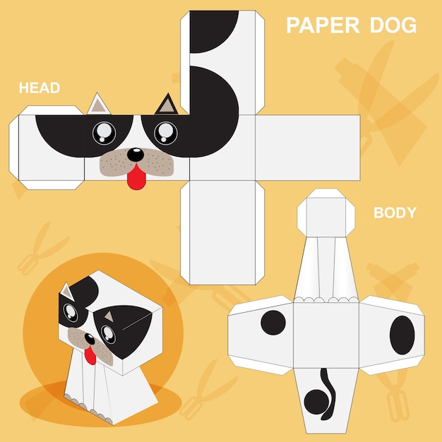 Plantilla de perro de papel