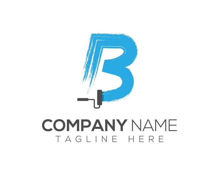 Vector plantilla de pintura de logotipo con diseño vectorial premium de la letra b
