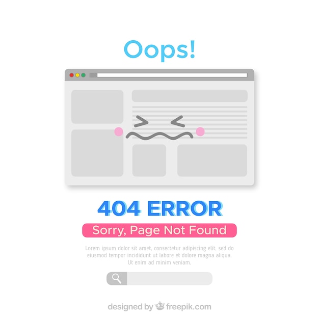 Plantilla plana de error 404