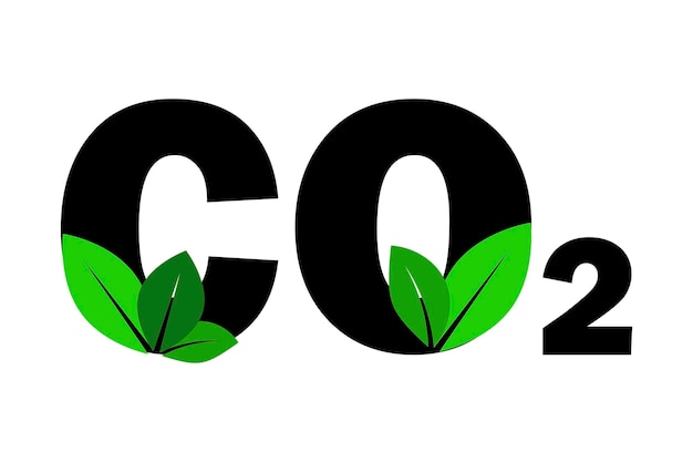 Vector plantilla plana con hojas de co2 para diseño de concepto diseño de logotipo concepto de ecología ilustración vectorial stock image