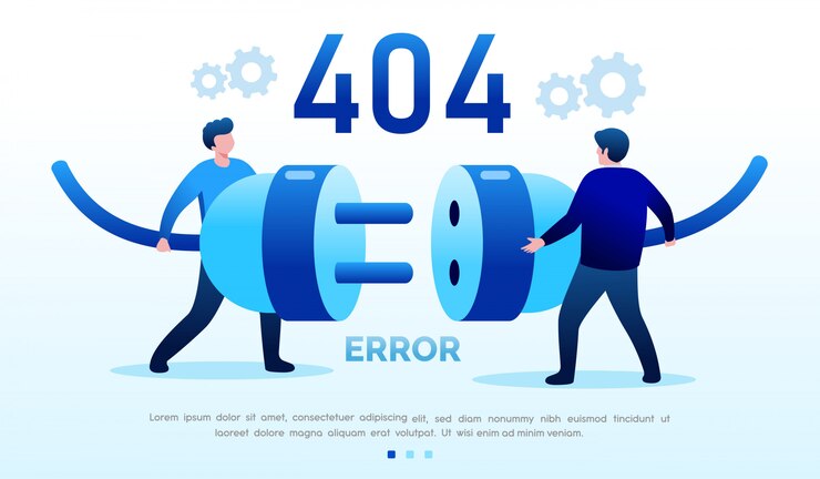 Vector plantilla plana de ilustración de sitio web de página de destino de error