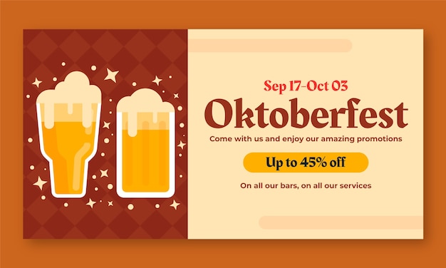 Vector plantilla plana de promoción de redes sociales de oktoberfest